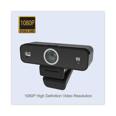 Cybertrack K1 1080P Full HD Fixed Focus USB Webcam with Adjustable View Angle, 1920 pixels x 1080 pixels, Black