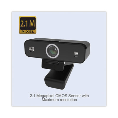 Cybertrack K1 1080P Full HD Fixed Focus USB Webcam with Adjustable View Angle, 1920 pixels x 1080 pixels, Black
