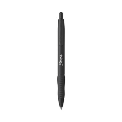 S-Gel Premium Metal Barrel Gel Pen, Retractable, Medium 0.7 mm, Black Ink, Black Barrel, 4/Pack