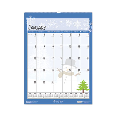Recycled Seasonal Wall Calendar, Earthscapes Illustrated Seasons Artwork, 12 x 16.5, 12-Month (Jan to Dec): 2022 HOD339