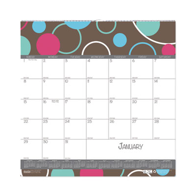 Recycled Bubbleluxe Wall Calendar, Bubbleluxe Artwork, 12 x 12, White/Multicolor Sheets, 12-Month (Jan to Dec): 2022 HOD340