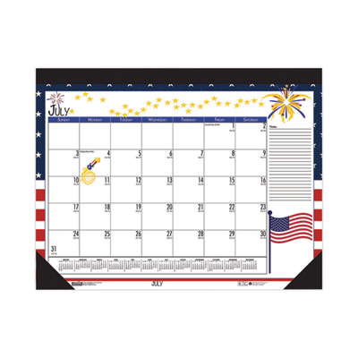Recycled Desk Pad Calendar, Earthscapes Seasonal Artwork, 22 x 17, Black Binding/Corners,12-Month (July-June): 2022-2023 HOD1395
