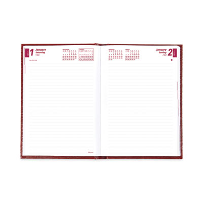 Daily/Monthly Planner, 8.25 x 5.75, Red Cover, 12-Month (Jan to Dec): 2025