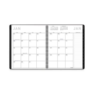 Contemporary Lite Monthly Planner, 11 x 9, Black Cover, 12-Month (Jan to Dec): 2025