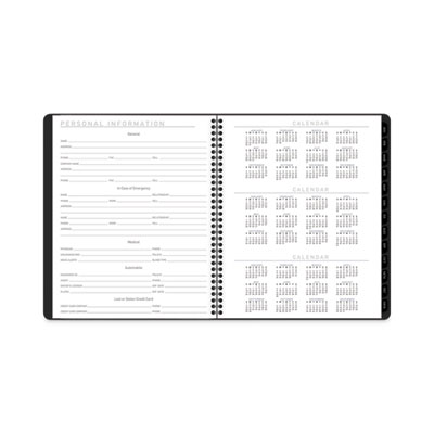 Contemporary Lite Monthly Planner, 11 x 9, Black Cover, 12-Month (Jan to Dec): 2025