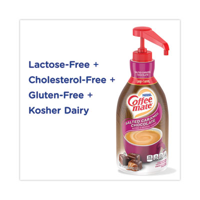 Liquid Creamer Pump Bottle, Salted Caramel Chocolate, 1.5 L Pump Bottle, 2/Carton