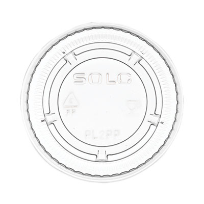 Dart Portion/Souffle Cup Lids, Fits 1.5 oz to 2.5 oz Portion Containers, Plastic, Clear, 125/Sleeve, 20 Sleeves/Carton (DCCPL2PP) DCCPL2PP