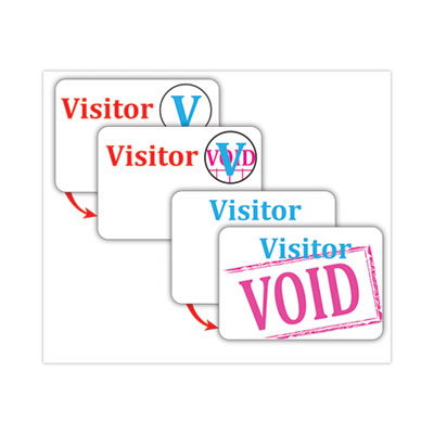 C-Line Time%27s Up! Self-Expiring Visitor Badges, One-Day Badge, 3 X 2, White, 100/box (CLI97005) CLI97005
