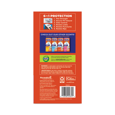 Extra Heavy-Duty Ultra Strong Scented Tall Kitchen Bags, Drawstring, 13 gal, Lavender/Vanilla, 23.75 x 24.88, White, 110/Box