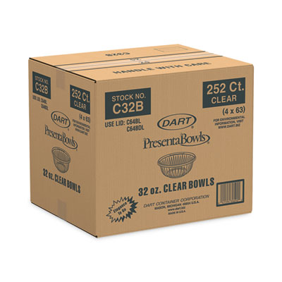 BOWL,32OZ,PLAS,4/63,CLR