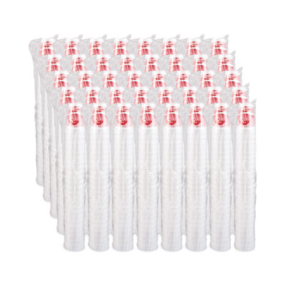 Horizon Hot/Cold Foam Drinking Cups, 16 oz, White/Cranberry, 25/Bag, 40 Bags/Carton