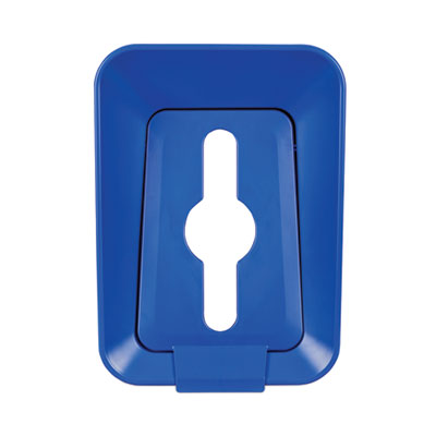 Recycling Container: 15 gal, Square, Black & Blue