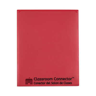Classroom Connector Folders, 11 x 8.5, Red, 25/Box CLI32004