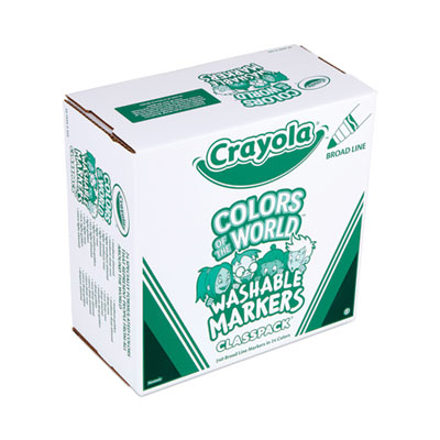 Colors of the World Washable Markers Classpack, Broad Bullet Tip, Assorted Colors, 240/Pack