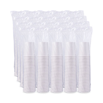 Flexstyle Double Poly Paper Containers, 32 oz, White, Paper, 25/Pack, 20 Packs/Carton