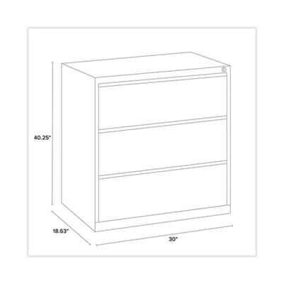Lateral File, Three Legal/Letter/A4-Size File Drawers, 30