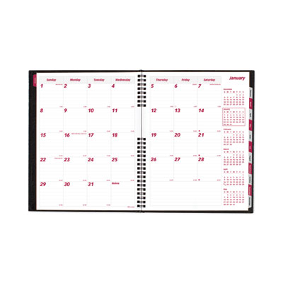 CoilPro 14-Month Ruled Monthly Planner, 11 x 8.5, Black Cover, 14-Month: Dec 2024 to Jan 2026