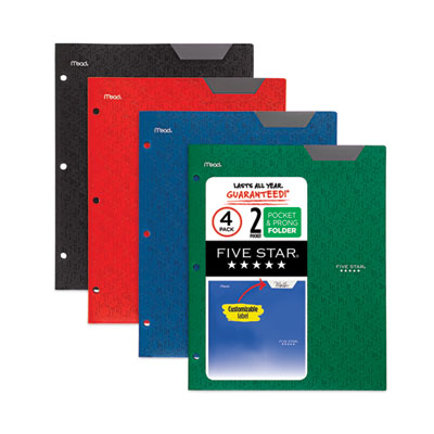 Five Star® Two-Pocket Stay-Put Plastic Folder
