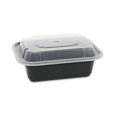 Newspring VERSAtainer Microwavable Containers, Round, 32 oz, 7 x 7 x 2.75, White/Clear, Plastic, 150/Carton