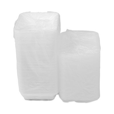 Newspring VERSAtainer Microwavable Containers, Base/Lid Combo, 8.8 x 6 x 2, White/Clear, Plastic, 150/Carton