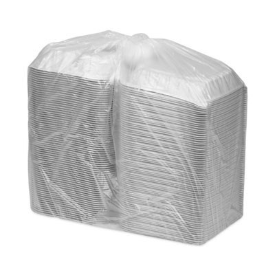 EarthChoice Vented Microwavable MFPP Hinged Lid Container, 3 Compartments, 8.5 x 8.5 x 3.1, White, Plastic, 146/Carton