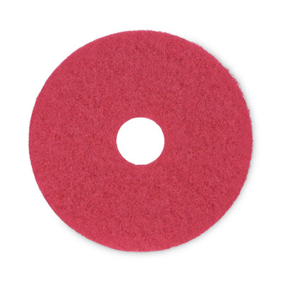 Buffing Floor Pads, 15" Diameter, Red, 5/Carton BWK4015RED