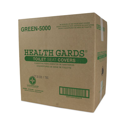 Health Gards Green Seal Recycled Toilet Seat Covers, 14.25 x 16.75, White, 250 Pack, 20 Packs/Carton