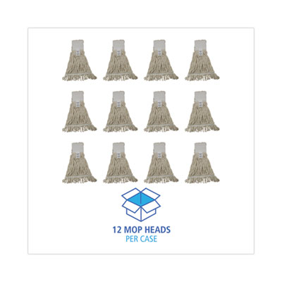 Mop Head, Pro Loop Web/Tailband, Premium Saddleback Head, Ctn, 24-oz., WH, 12/CT