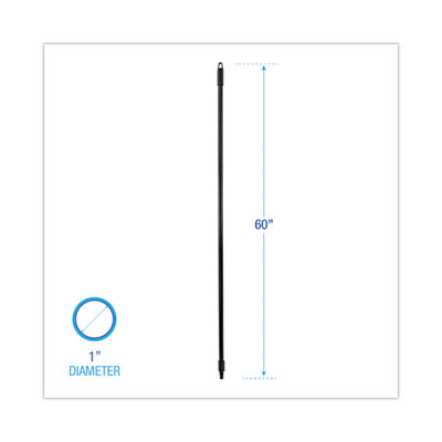 Boardwalk Fiberglass Broom Handle, Nylon Plastic Threaded End, 1" dia x 60", Black (636) BWK636