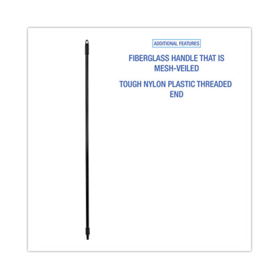 Fiberglass Broom Handle, Nylon Plastic Threaded End, 1