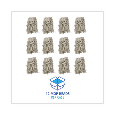 Mop Head, Cotton, Cut-End, White, 4-Ply, #16 Band, 12/Carton