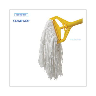 Banded Rayon Cut-End Mop Heads, #24, White, 1.25