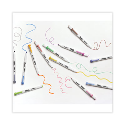 S-Note Creative Markers, Assorted Ink Colors, Bullet/Chisel Tip, White Barrel, 16/Pack