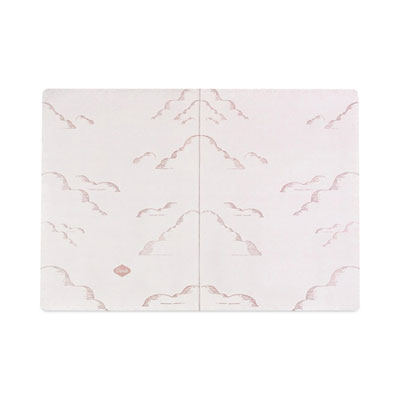 Embossed Canvas Layflat Hardbound Journal, Gold Rise/Shine Artwork, Dotted Rule, Rose-Brown/Cream Cover, (64) 7 x 5 Sheets