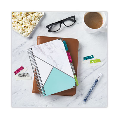 Ultra Tabs Luxe Collection Repositionable Tabs, 1/5-Cut, Assorted Jewel Prism Colors, 2.5