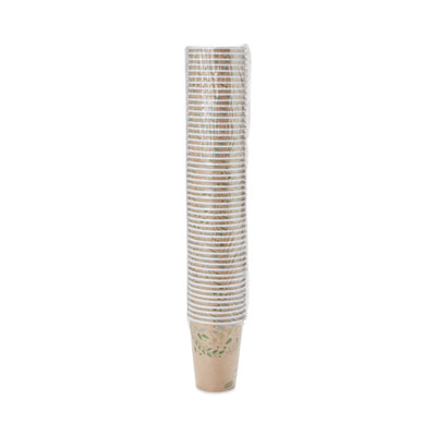 EcoSmart Recycled Fiber Hot/Cold Cups, 12 oz, Paper, Kraft/Green, 50/Sleeve, 20 Sleeves/Carton