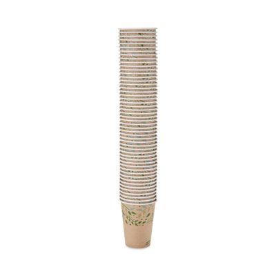EcoSmart Recycled Fiber Hot/Cold Cups, 12 oz, Paper, Kraft/Green, 50/Sleeve, 20 Sleeves/Carton