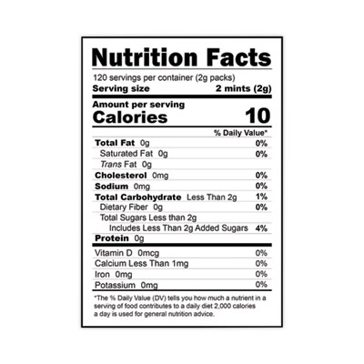 VerMints Organic Mints/Pastilles, Assorted Flavors, 2 Mints/0.7 oz Individually Wrapped, 120/Box