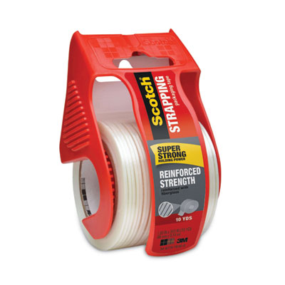 Reinforced Strength Shipping and Strapping Tape in Dispenser, 1.5