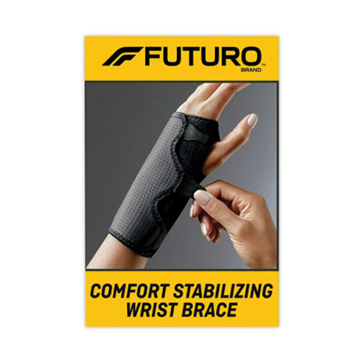 Adjustable Reversible Splint Wrist Brace, Fits Wrists 5.5" to 8.5", Black MMM10770EN