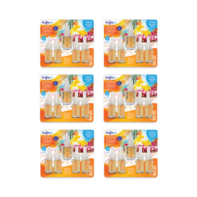 BRIGHT Air Electric Scented Oil Air Freshener Refill, Hawaiian Blossoms And Papaya, 0.67 Oz Bottle, 5/pack, 6 Pack/carton (BRI900668CT) BRI900668CT