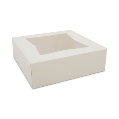 SCT® White Window Bakery Boxes with Attached Flip Top