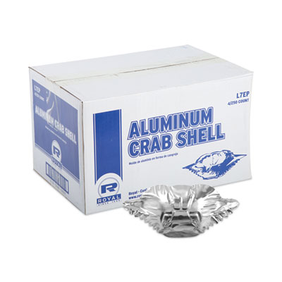 Crab Shell-Economy, 2.7 x 4.88 x 0.71, Silver, Aluminum, 250/Pack, 4 Packs/Carton