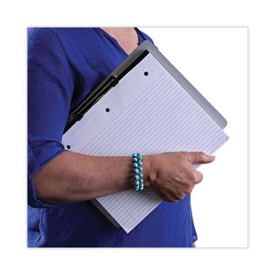 Plastic Brushed Aluminum Clipboard, Landscape Orientation, 0.5