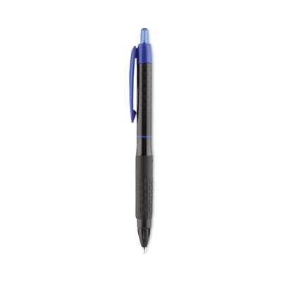 307 Gel Pen, Retractable, Micro 0.5 mm, Blue Ink, Black Barrel, Dozen UBC1947088