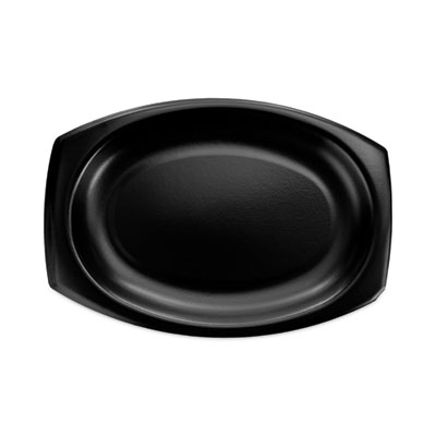 Dart Quiet Classic Laminated Foam Dinnerware, Platter, 10.7 x 11, Black, 500/Carton (DCC11PRBQR) DCC11PRBQR