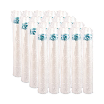 J Cup Insulated Foam Pedestal Cups, 32 oz, White/Teal, 25/Sleeve, 20 Sleeves/Carton