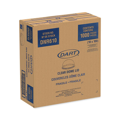 Dart Plastic Dome Lid, Fits 9 oz to 10 oz Cold Cups, Clear, 1,000/Carton (DCCDNR610) DCCDNR610