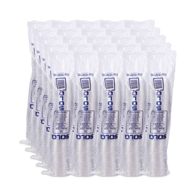 Dome-Top Cold Cup Lids, Fits 2.5 oz to 9 oz Containers, Clear, Plastic, 2,500/Carton