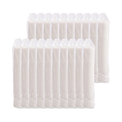 Lift Back and Lock Tab Cup Lids for Foam Cups, Fits 8 oz Hot Cups, Plastic, White, 2,000/Carton